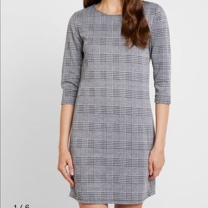 Only Our Story- Black and White Plaid long sleeve dress- Size-L